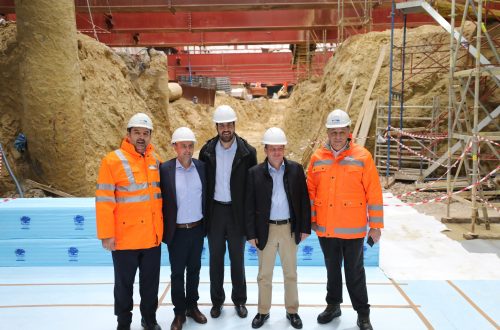 The Minister of Transport and Infrastructures Kostas Ach. Karamanlis visiting the worksite of Pireaus station