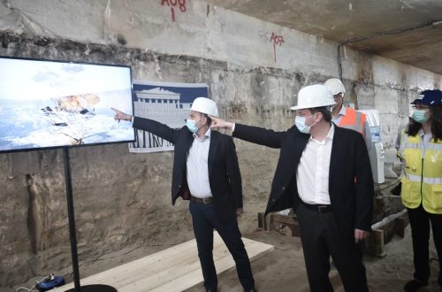 Mr. Costas Ach. Karamanlis, Minister of Infrastructures and Transport,  is visiting Venizelou Station of Thessaloniki Metro
