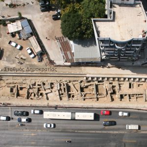 Σταθμός Δημοκρατίας. Άποψη του ανασκαφικού χώρου στο νότια
