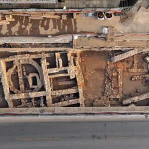 Σταθμός Πλατείας Δημοκρατίας. Γενική άποψη ανασκαφής