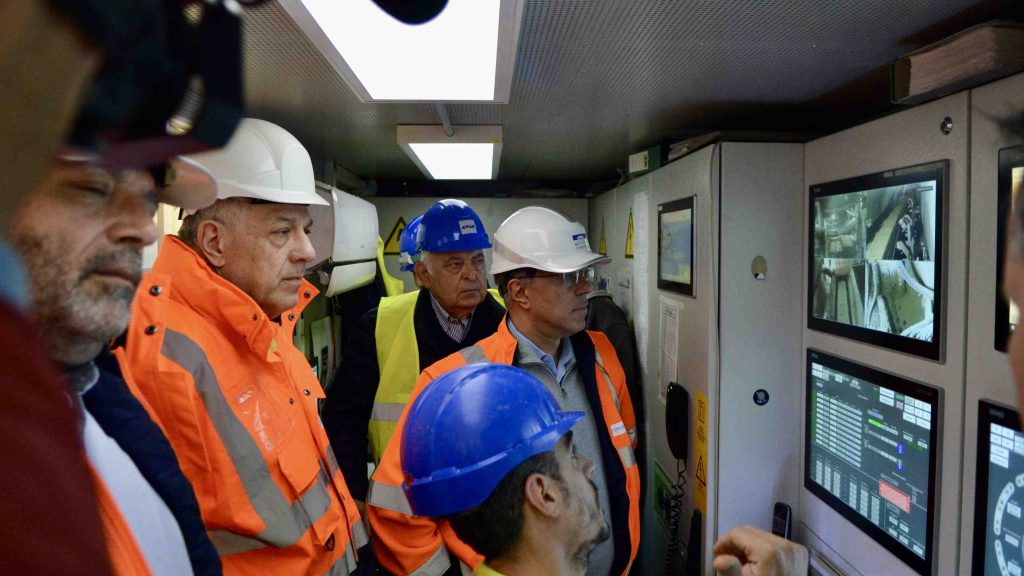 Επίσκεψη της πολιτικής ηγεσίας του Υπουργείου Υποδομών και Μεταφορών σε εργοτάξια κατασκευής της Γραμμής 4 του Μετρό της Αθήνας